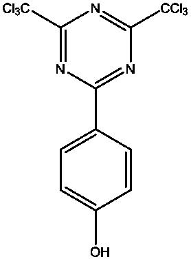 2-(4-hydroxyphenyl)-4,6-bis(trichloromethyl)-1,3,5-triazine